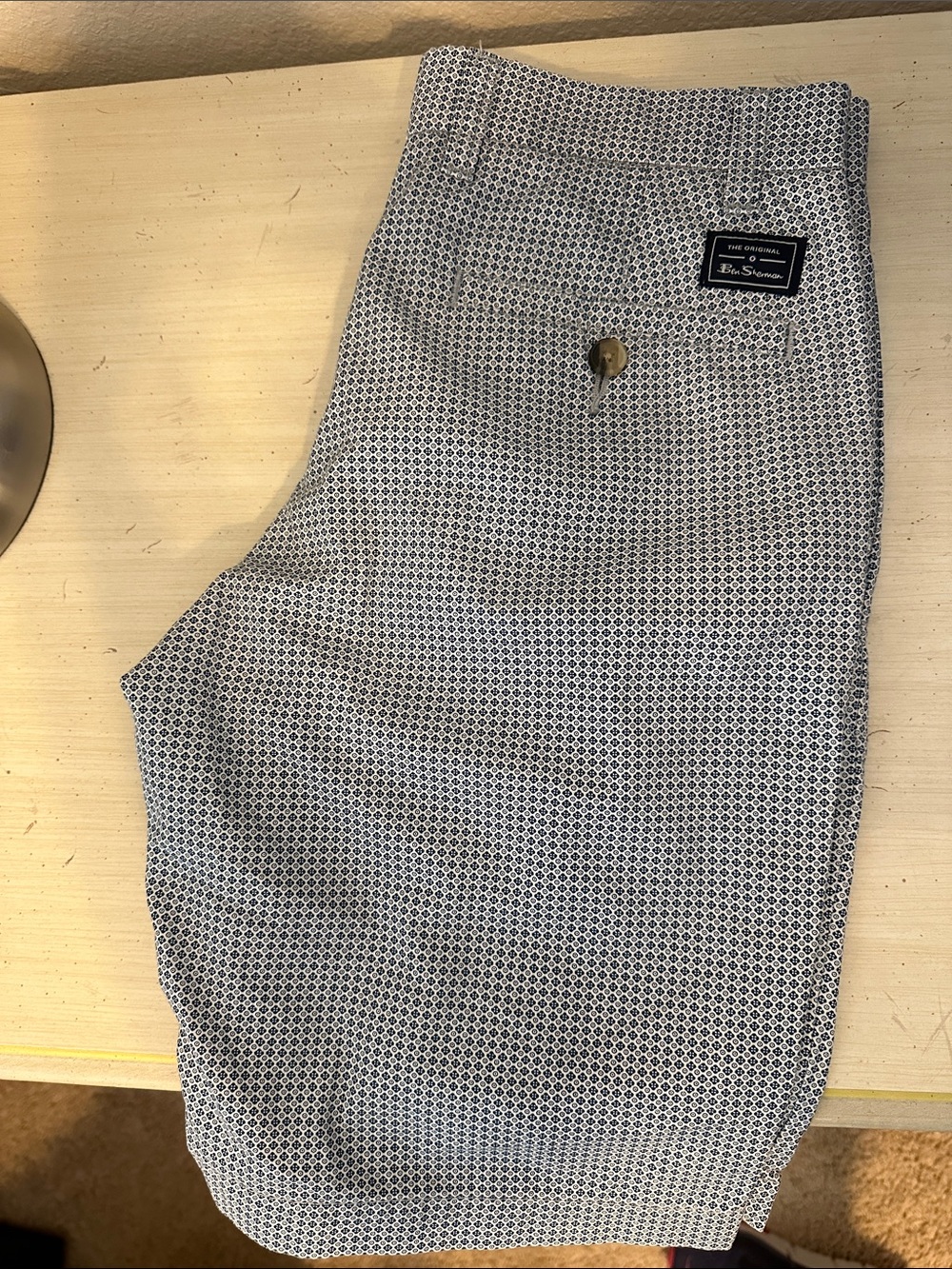EUC Sz 28 Ben Sherman Blue Micro Dot Flat Front Men's Shorts